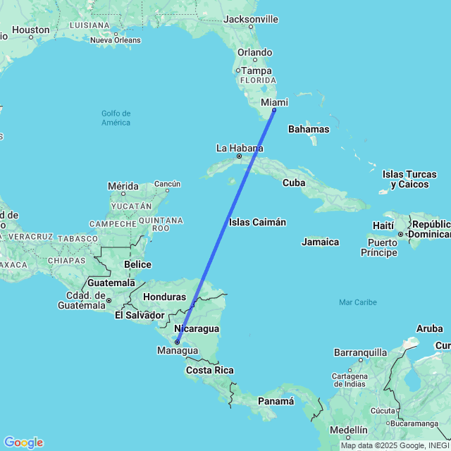 Vuelos baratos de Miami MIA a Managua MGA