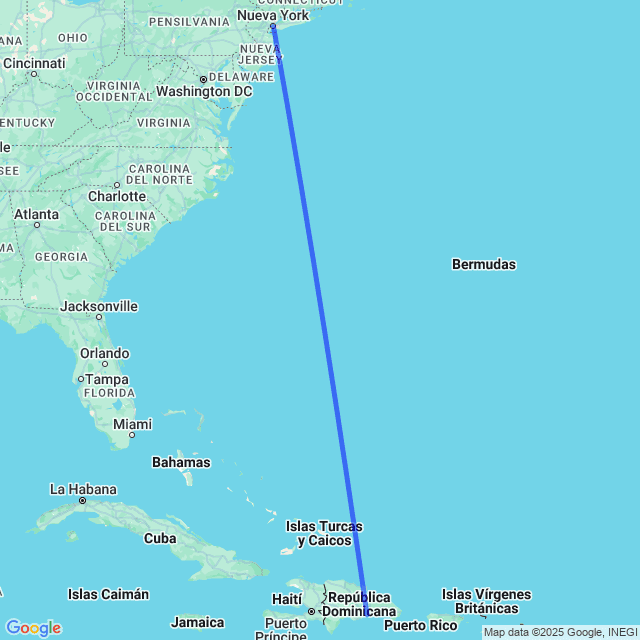 Vuelos baratos de Nueva York NYC a Santo Domingo SDQ